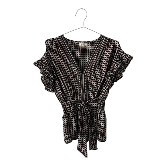 Max Studio Printed Ruffle Sleeve Smocked Tie-Waist - Picture 5 of 8